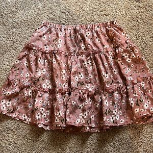 Pink floral skirt. Size L